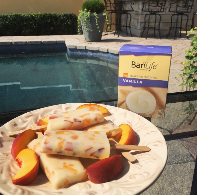 Bari Life’s Peaches and Cream Protein Popsicles