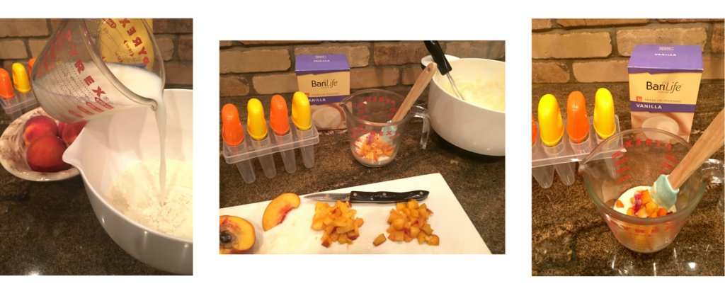 Peaches and cream protein popsicles visual instructions