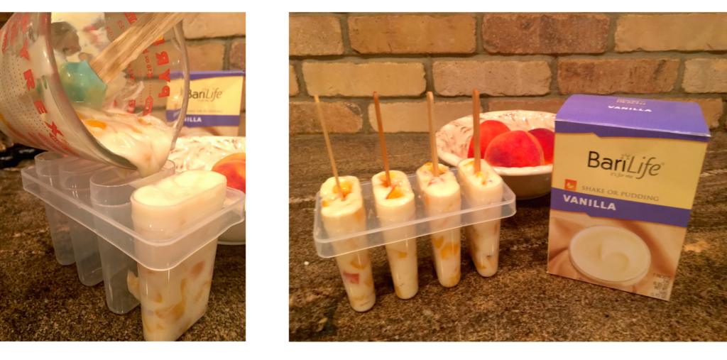 Peaches and cream protein popsicles visual instructions