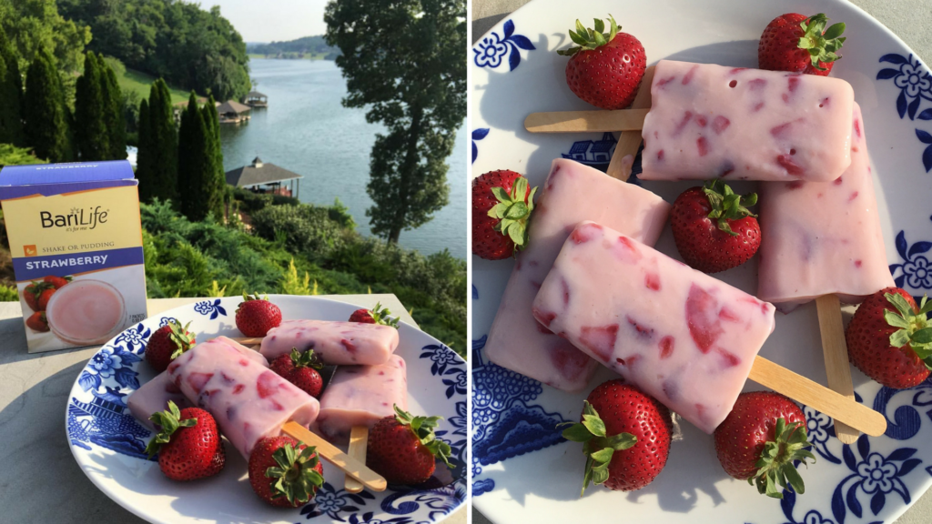 Strawberry Protein Pudding Popsicles