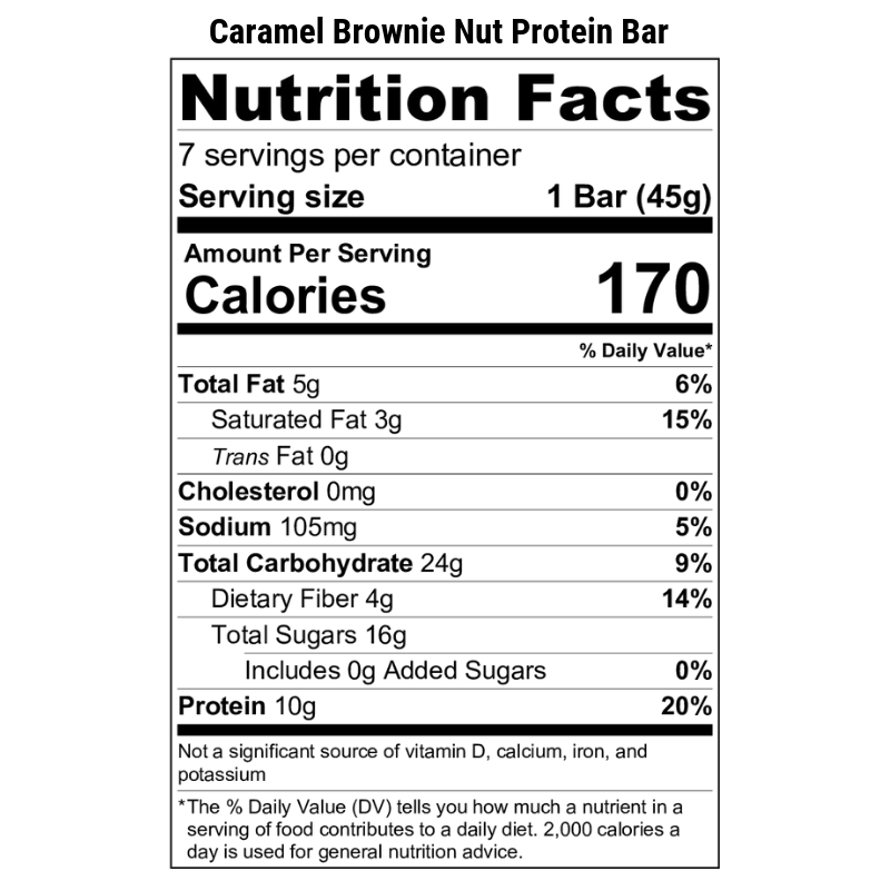 Caramel Brownie Nut Protein Bar Nutrition Label (1) .