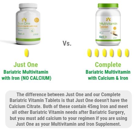 Just One Vs. Complete Bariatric Tablet