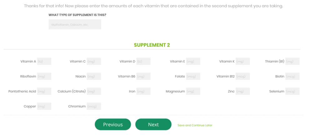 Vitamin Calculator