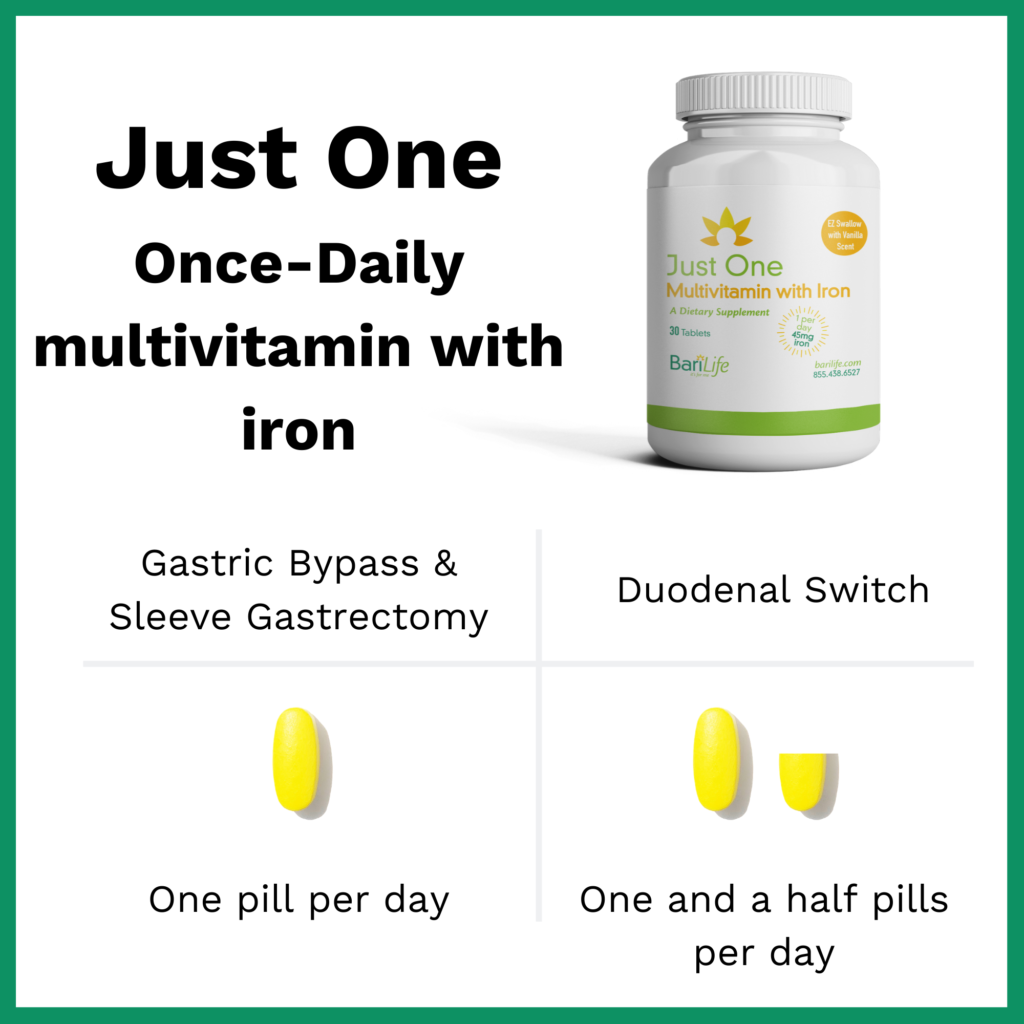 How to take Just One Bariatric Vitamin with Iron