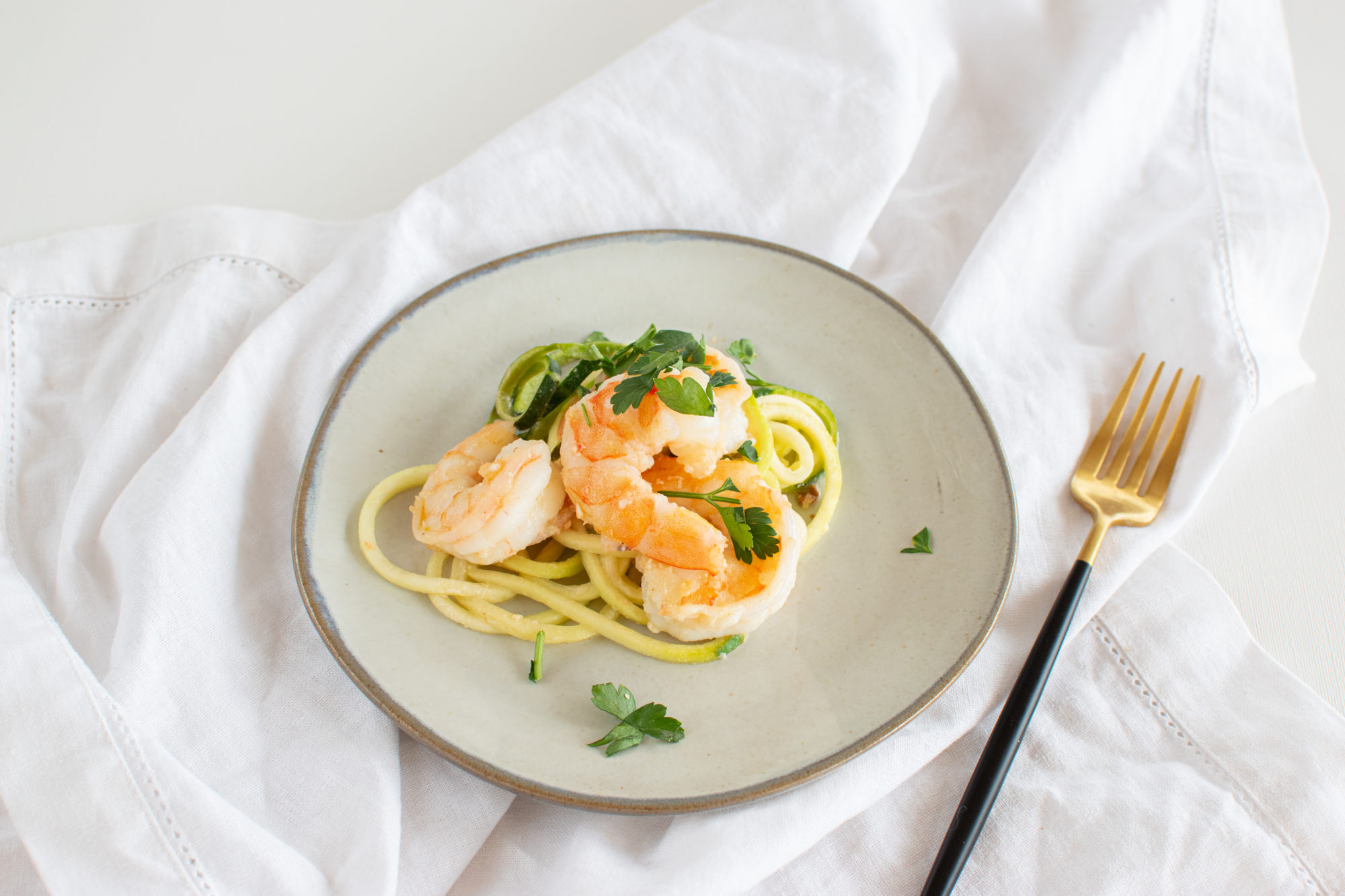 Lemon Tahini Shrimp over Zucchini Noodles Bari Life