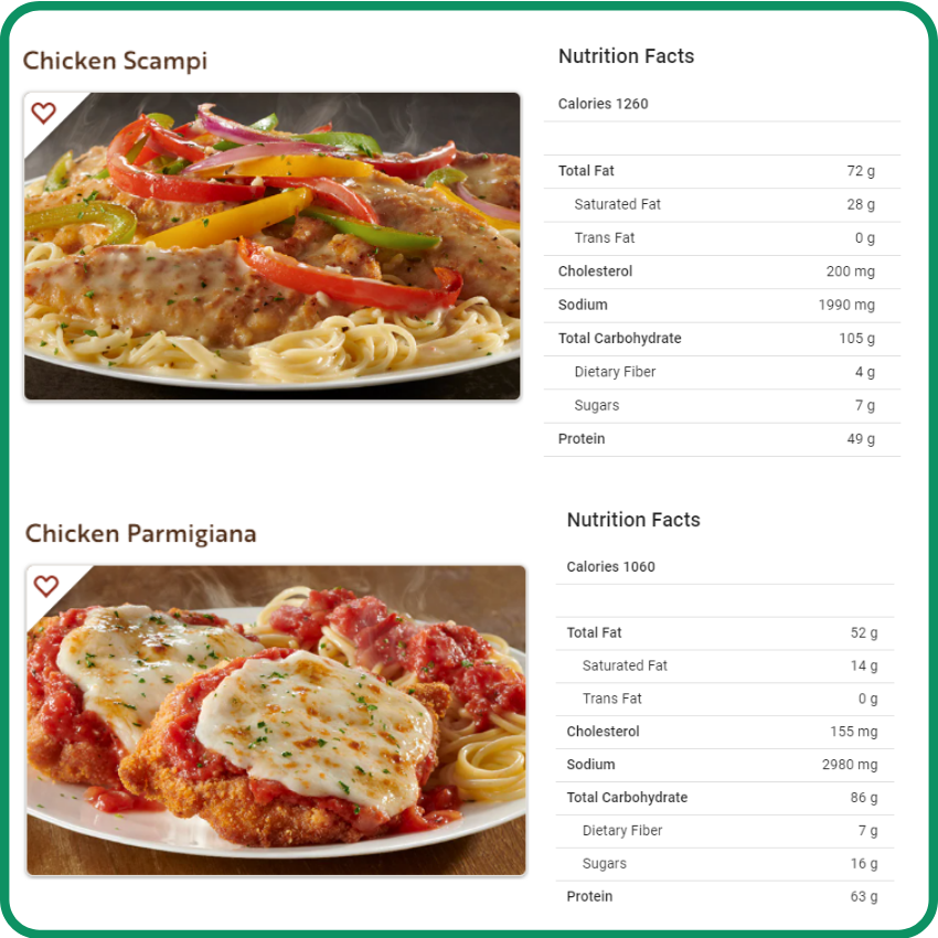 Olive Garden what to avoid to be bariatric friendly
