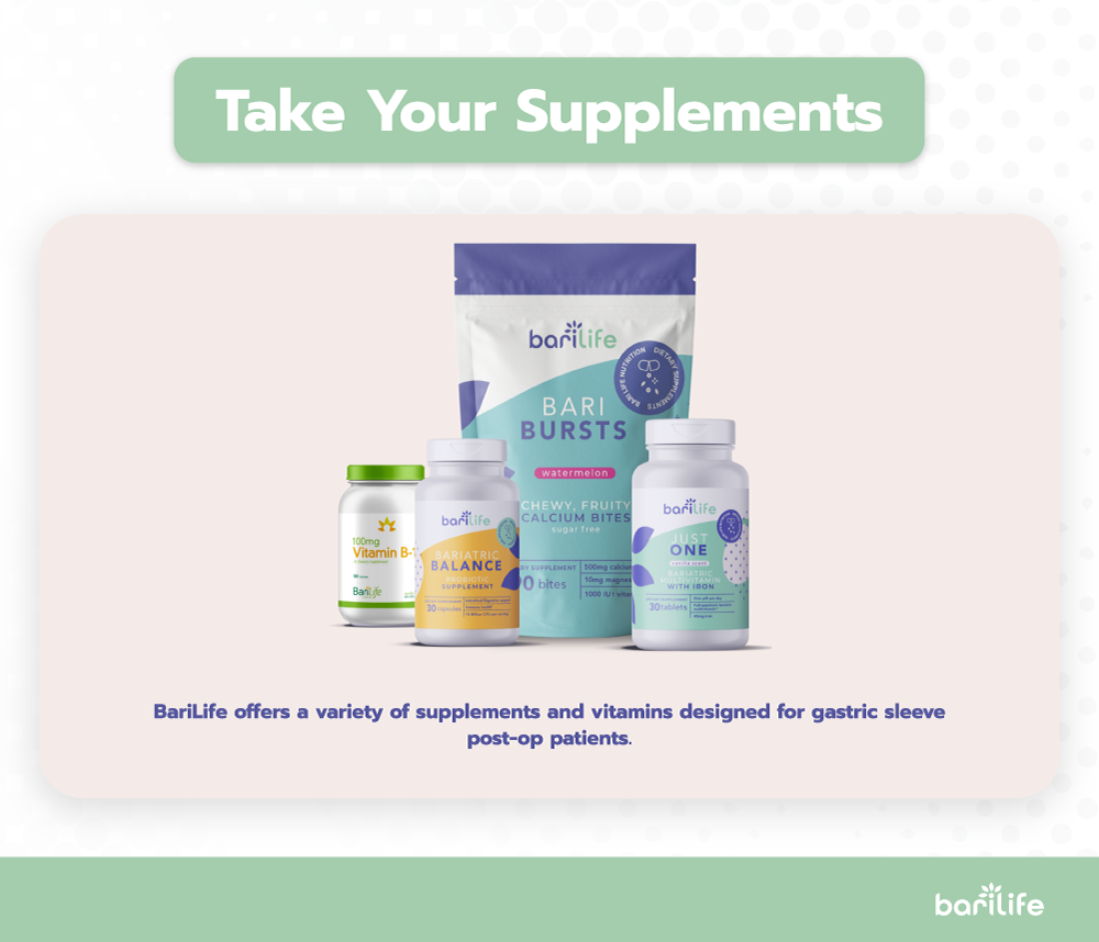 Take you bariatric vitamins and supplements after gastric sleeve surgery