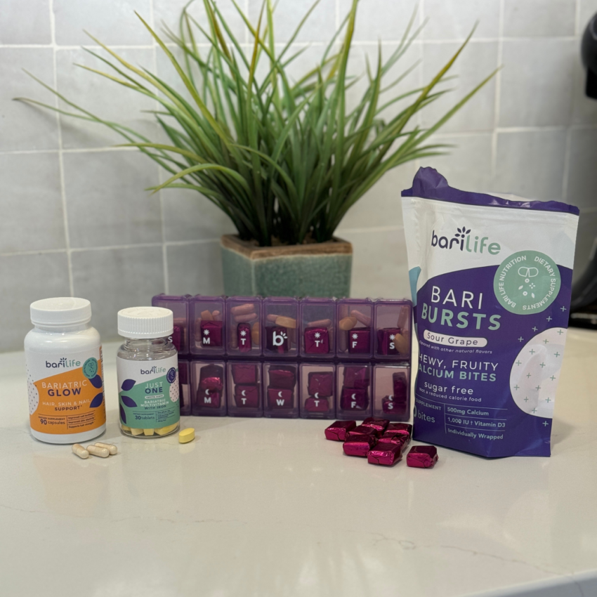 bariatric vitamin organizer with products staged