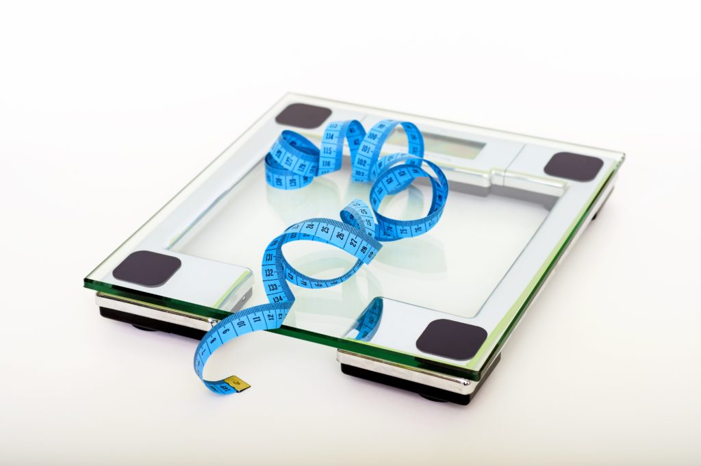 scale with measuring tape